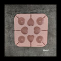 Heart and Round Candy Shape Silicone Lollipop Mold 8 Cavity. 