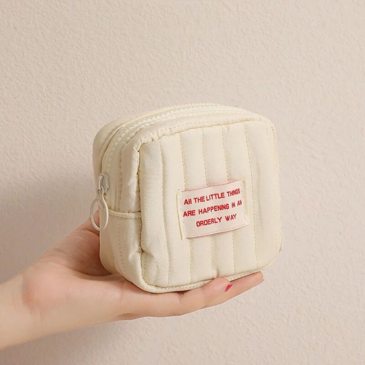 Square Small Makeup Bag Student Small Earphones Zero Wallet Girl Portable Lipstick Storage Bags Korean