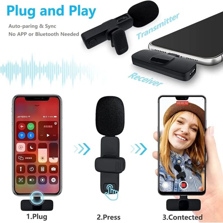 k8%20Wireless%20Mic%20Plug%20and%20Play%20Type%20C%20and%20Iphone%20%20supported%20Collar%20Mic%20-%20Image%204