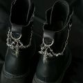 2Pcs Gothic Retro Spear Shaped Pendant Boot Chain Silver Metal Detachable Shoe Chain punk Boot Decoration Accessories. 