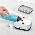 Automatic Soap Dispenser with Sponge Holder for Kitchen, Refillable Soap Container with Drain, Convenient Cleaning Tool. 