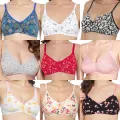 Pack of 6 Classic Cotton Bras – Multicolor Design. 