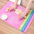 Silicone Rolling Pin Baking Tools Soft Cake Board Pastry Boards Dough Kneading Mat with Calibration High Temperature Resistant (Colour : Pink, Pastry Board Size: 50 x 40 cm). 