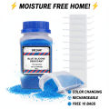 Rechargeable Blue Silica Gel Beads 3-5mm Desiccant Indicating Moisture Absorber Dehumidifier Blue to Pink Color Change Dry Packs. 