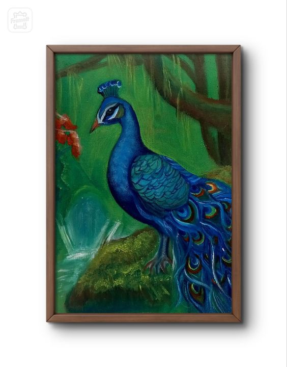 beautiful peacock painting 🎨oil painting only 1 piece A4 size painting on sheet hand made painting decore home
