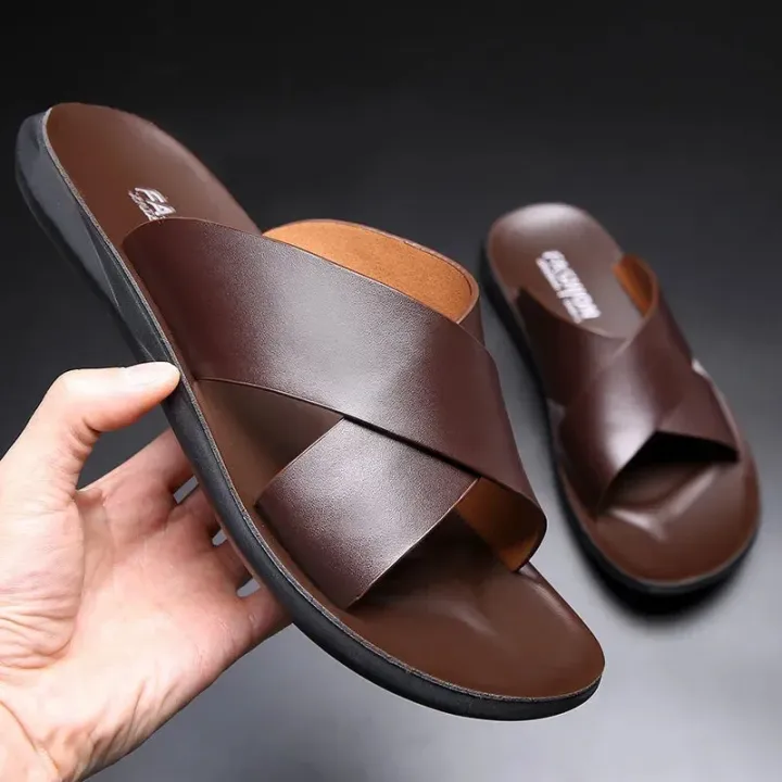 Men%20Sandals%20Slippers%20Genuine%20Leather%20Luxury%20Fashion%20New%20Men's%20Flat%20Shoes%20Casual%20Non-Slip%20Beach%20Sandals%20For%20Men%20Zapatos%20Hombre%20-%20Image%204
