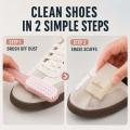 2-piece suede shoe cleaning kit, dry-use shoe cleaning eraser + soft bristle brush, waterless stain remover for nubuck sneakers. 