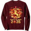 Chinese New Year Unisex Pullover 2026 Year of The Horse Sweatshirt Latest Trendy Style Fashion Streetwear Men Women Clothing. 