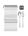2/8/12/24pcs Stainless steel fork and spoon set, suitable for home kitchen, restaurant, wedding, party, kitchen, Christmas .