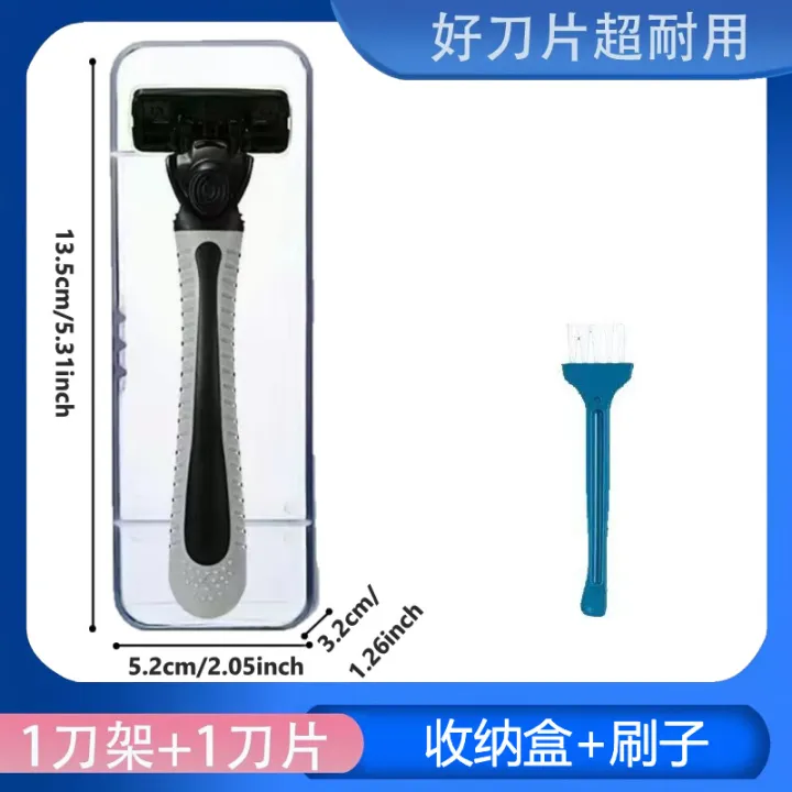 1%20Handle%20+%204%20Blades%20Manual%20Hair%20Shaver%20Razor%20For%20Men%20With%206%20Layer%204%20Pcs%20Blade%20Set%20With%20Cleaning%20brush%20-%20Image%208