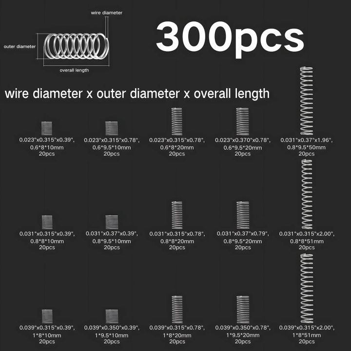 300Pcs%20Stainless%20Steel%20Compression%20Spring%20Kit%2015%20Sizes%20(0.39-2%20Inch/10-50mm)%20for%20DIY%20Repair%20&%20Industrial%20Use%20-%20Image%203
