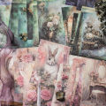 Beautiful day material paper Alice's fantasy series fantasy background notebook material 50 sheets into 6 types. 