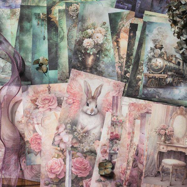 Beautiful%20day%20material%20paper%20Alice's%20fantasy%20series%20fantasy%20background%20notebook%20material%2050%20sheets%20into%206%20types%20-%20Image%204