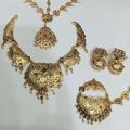 Traditional Set with Matha Patti Nath and Jhumki, Gold Style Set, Sindhi Jewelry. 