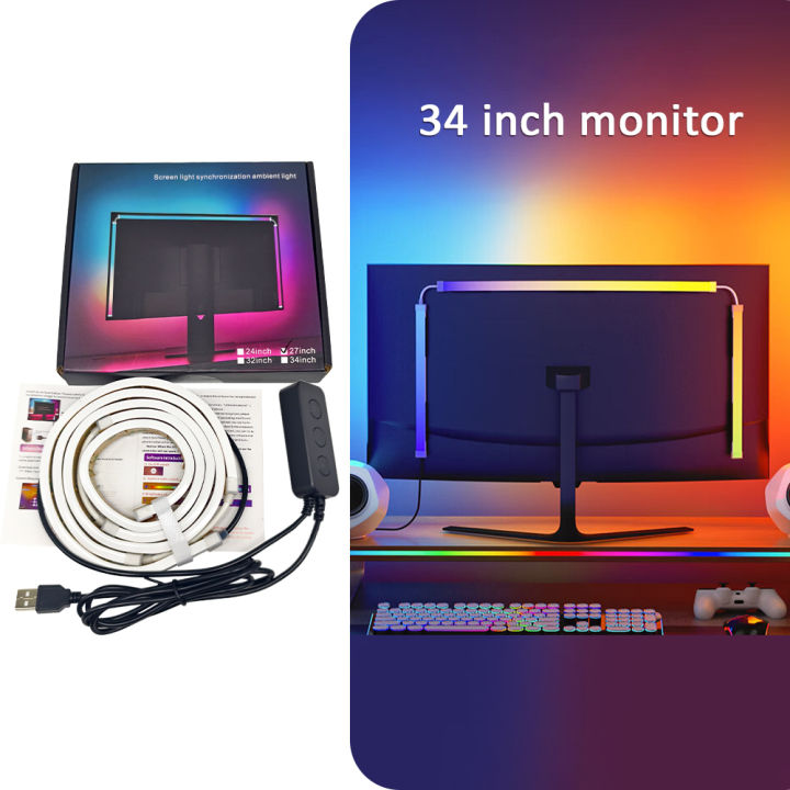 USB%20Computer%20Sync%20Light%20Strip%20PC%20Strip%20Lights%2024%2027%2032%2034%20Inch%20Monitor%20RGB%20Screen%20LED%20Backlight%20for%20Gaming%20Room%20Atmosphere%20Decor%20-%20Image%208