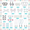 154Pcs DIY 8 Sets Phone Charm Making Kit Cute Bowknot Bow Knot Wing Heart Beads Phone Charms Phone Keychain Charm Cell Phone kit. 