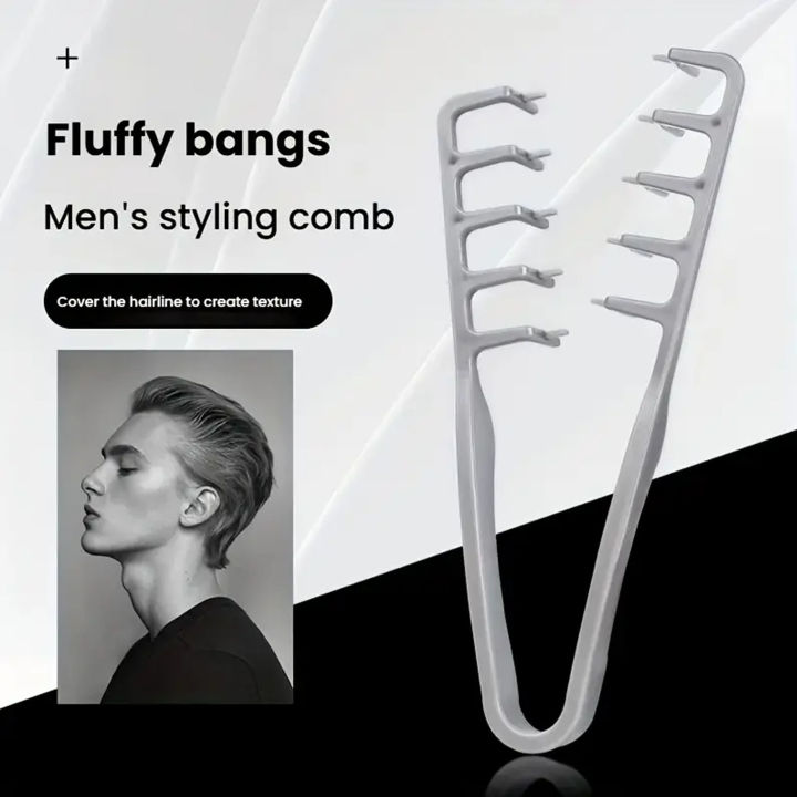 1-Piece Fluffy Texture Styling Comb for Volumizing Hair Roots and Covering Bangs, Hairdressing Comb with Textured Abs Plastic Handle, Wide-Tooth Home-Use Hair Styling Comb