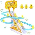 Duck Slide Track Racing Toys for Kids - Sliding  Cartoon Stair Climbing Toys for Kids, Escalator Toy with Lights and Music - educational learning toddlers. 