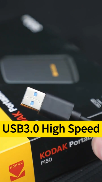 Original Brand New KODAK Portable External Hard Drive P150 - HDD 500GB External SSD 2.5'' USB 3.0, 5Gbps Fast Data Transfer, Stable & Durable, Ideal for Backups, Gaming & Storage Disk Compatible for Laptop Desktop with seal pack