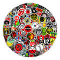 100Pcs Classic Rock Stickers DIY Stickers Scrapbooking Phone Luggage Skateboard Waterproof Decals.