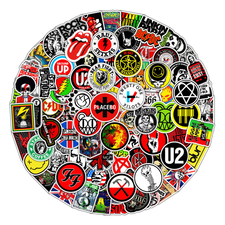 100Pcs%20Classic%20Rock%20Stickers%20DIY%20Stickers%20Scrapbooking%20Phone%20Luggage%20Skateboard%20Waterproof%20Decals%20-%20Image%202