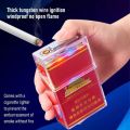 Transparent Cigarette Case With Rechargeable Electric Lighter. 
