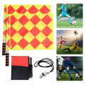 Soccer Referee Kit Referee Flag Red and Yellow Cards with Whistle Notebook and Pencil for Sports Soccer Football.