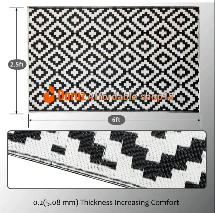 Floor%20Mat%20for%20Indoor%20Outdoor%20Rug%202.5ft%20by%206ft%20,%20Chitai%20Mat%20,%20High%20quality%20Stylish%20Floor%20Rug%20black%20and%20white%20square%20-%20Image%203