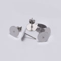 20/100pcs 3-12mm Stainless Steel Blank Post Earring Studs Base Pins With Earring Plug Findings Ear Back For DIY Jewelry Making. 