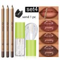 2pcs/4pcs Gradient Lip Makeup Set - Lip Liner & Lip Oil Ombre Effect Smooth Define Blend Moisturizing Long-Lasting Ouplook.