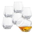Set Of 6 - Diamond Shape Water Glass Beautiful Design - Anti Rocking Glass - Coffe glass. 
