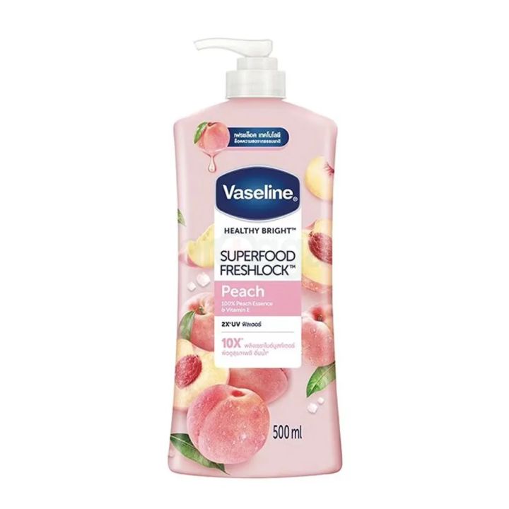 Vaseline Healthy Bright Superfood Freshlock Peach Body Lotion 500ml