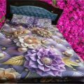 Premium King Size 3D Design Bed Sheet with 2 Pillow Cover & 1 Side pillow Cover.