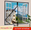 Black, Multi Size Window Mesh with Zipper Self-Adhesive Zipper, Mosquito Nets for Windows Anti Mosquito Window Door Curtain Mesh. 