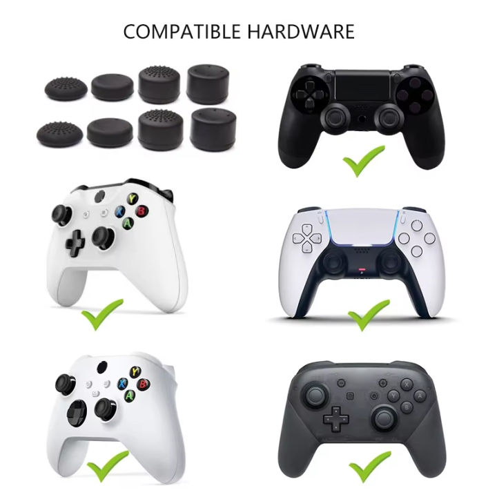 DATA%20FROG%208pcs%20Controller%20Silicone%20Analog%20Thumb%20Stick%20Grip%20Cap%20for%20Xbox%20One/S/Series%20X%20S/PS5/PS4/Switch%20Pro%20Gamepad%20Replacement%20-%20Image%202