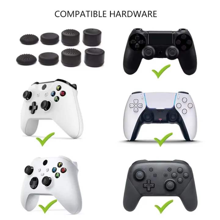 DATA%20FROG%208pcs%20Controller%20Silicone%20Analog%20Thumb%20Stick%20Grip%20Cap%20for%20Xbox%20One/S/Series%20X%20S/PS5/PS4/Switch%20Pro%20Gamepad%20Replacement%20-%20Image%202