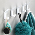 No Drilling Double Hook Black White Towel Hook Clothes Coat Hanger Holder Bathroom Clothes Robe Hook Bathroom Kitchen Accessorie. 