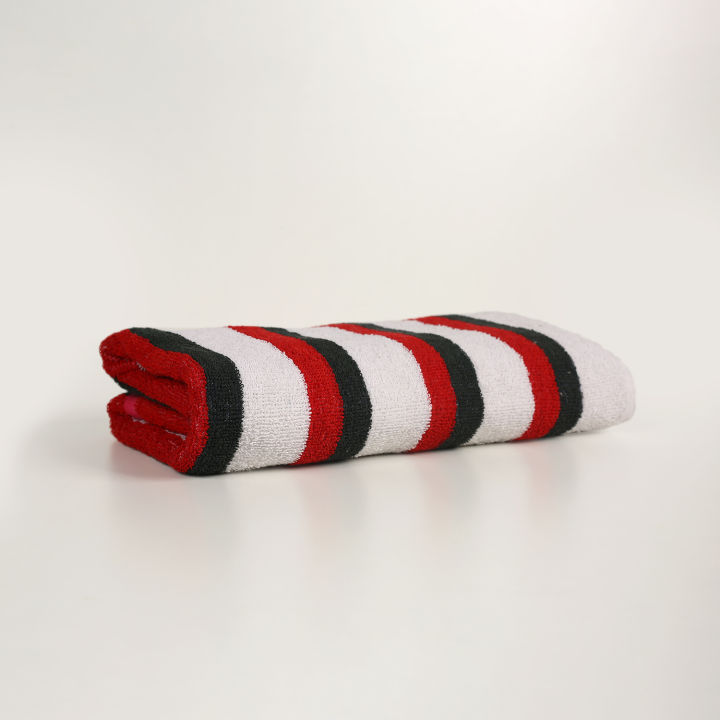 Pure%20Cotton%20Bath%20Towel%20-%2027%20x%2054%20inch%20-%20Red%20&%20Black%20Stripes%20on%20White%20-%20Image%202