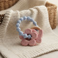 Silicone Teething Bracelet for Infants Wearable Teether Ring Bunny Flower Sensory Toy Food Grade BPA Free.
