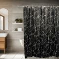Stylish Black Marble Shower Curtain Plastic Waterproof Anti-Mold Bathroom Curtain for Bathtub Bathroom Partition RV Curtain.