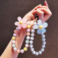 Colorful Lanyard Bow Heart Beaded Bracelet Flower Butterfly Phone Charm Pearl Mobile Phone Wrist Strap Acrylic Anti-Lost Chains. 