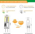 Tailcas G4 LED Bulb Cool White 6000 K 12 V 1.5 W No Flickering G4 LED Bulbs Pin Base Lamp Replacement for 20 W Halogen Bulbs Energy Saving Lamp 180 LM AC/DC LED Bulb Not Dimmable. 
