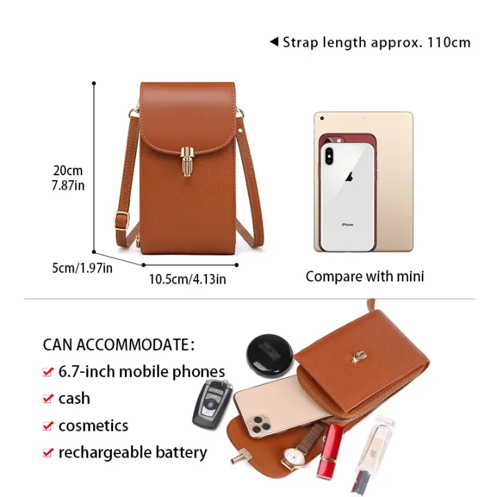 Genuine%20Leather%20Phone%20Bag,%20Crossbody%20Bag,%20Shoulder%20Bag%20with%208%20Card%20Slots,%20ID%20Evidence%20Slot,%20Zipper%20Pocket,%20lychee%20Patterned%20Cowh%20-%20Image%207