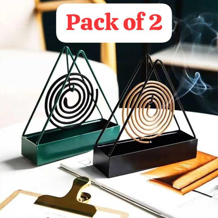 Pack of 2 Creative Mosquito Coil Holder Stable Triangular Fireproof Hanging Mosquito Coil Tray Home Supplies