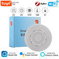 Tuya Zigbee/WiFi Air Quality Sensor Smart Air Box CO2 Meter Formaldehyde VOC Temperature Humidity Sensor Via Alexa  Home. 