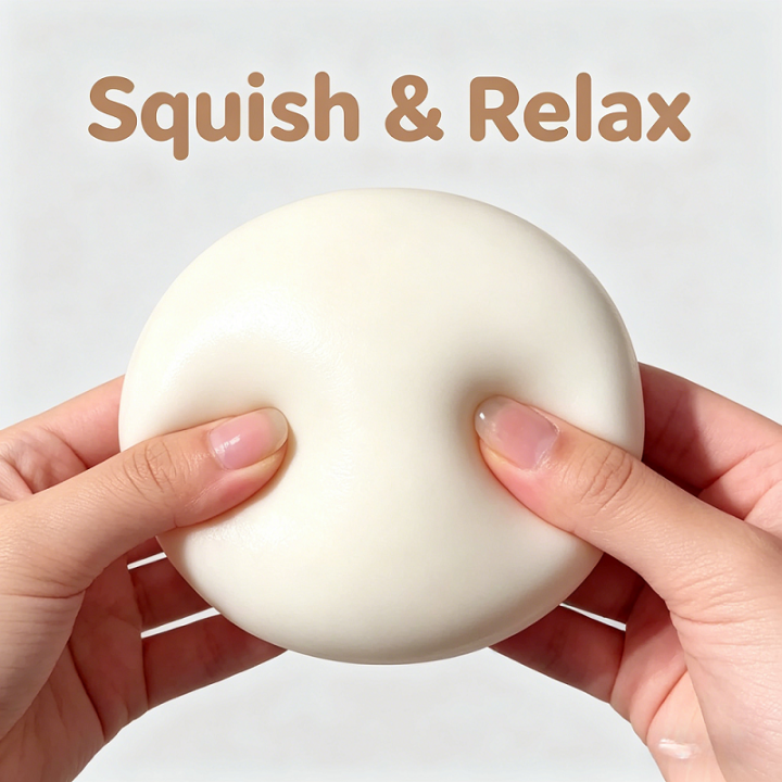 Milk Cake Squeeze Taba Soft Toy, Cute Milky White Squeeze Toy, Finger Toy, Stress Relief Toy, Soft Girl Birthday Toy
