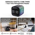 Productivity Cube Timer Gravity Sensor Flipping LED Display 4 Preset Time Dual Modes Countdown Cooking Study Mini Digital Timer. 