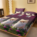 1 Love dog Pomeranian patterned frosted bedsheet, printed bed cover for bedroom, bedding (excluding pillowcases). 