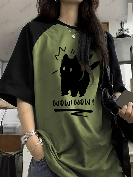 Funny%20Cat%20Printed%20Summer%20T-Shirt%20For%20Women%20Patchwork%20Short%20Sleeve%20Harajuku%20Tees%20Sports%20Football%20Jersey%20Y2K%20Loose%20Oversized%20Tops%20-%20Image%205