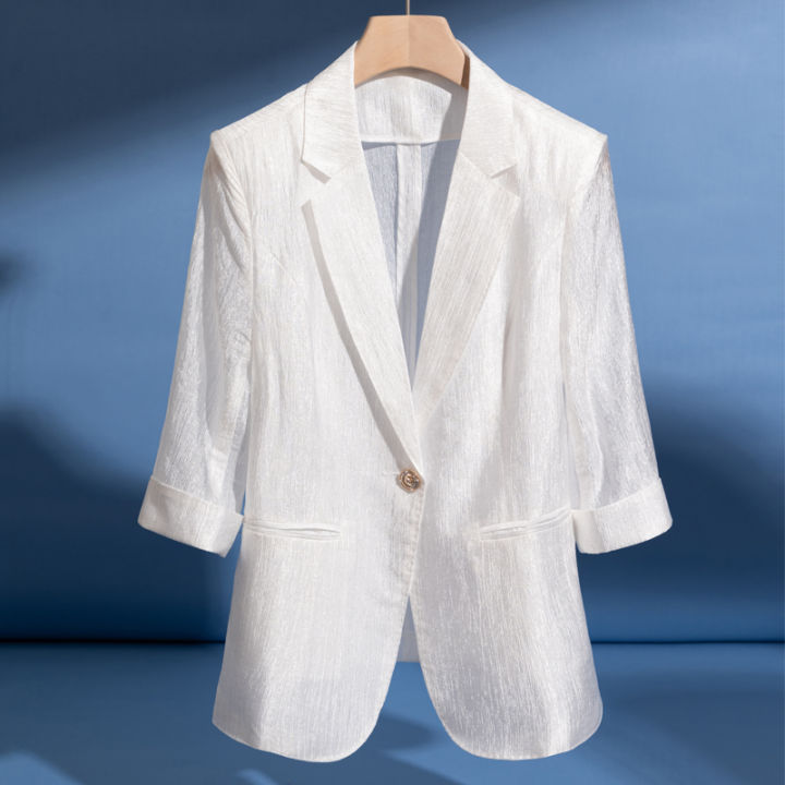 Women's%20Light%20Blue%20Acetate%20Suit%20Jacket%20Summer%20Style%20Lightweight%20Single%20Button%20Casual%20Top%20-%20Image%202